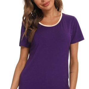 Hefunige Women's Short Sleeve Pajama Short Sets Sleepwear- 2XL